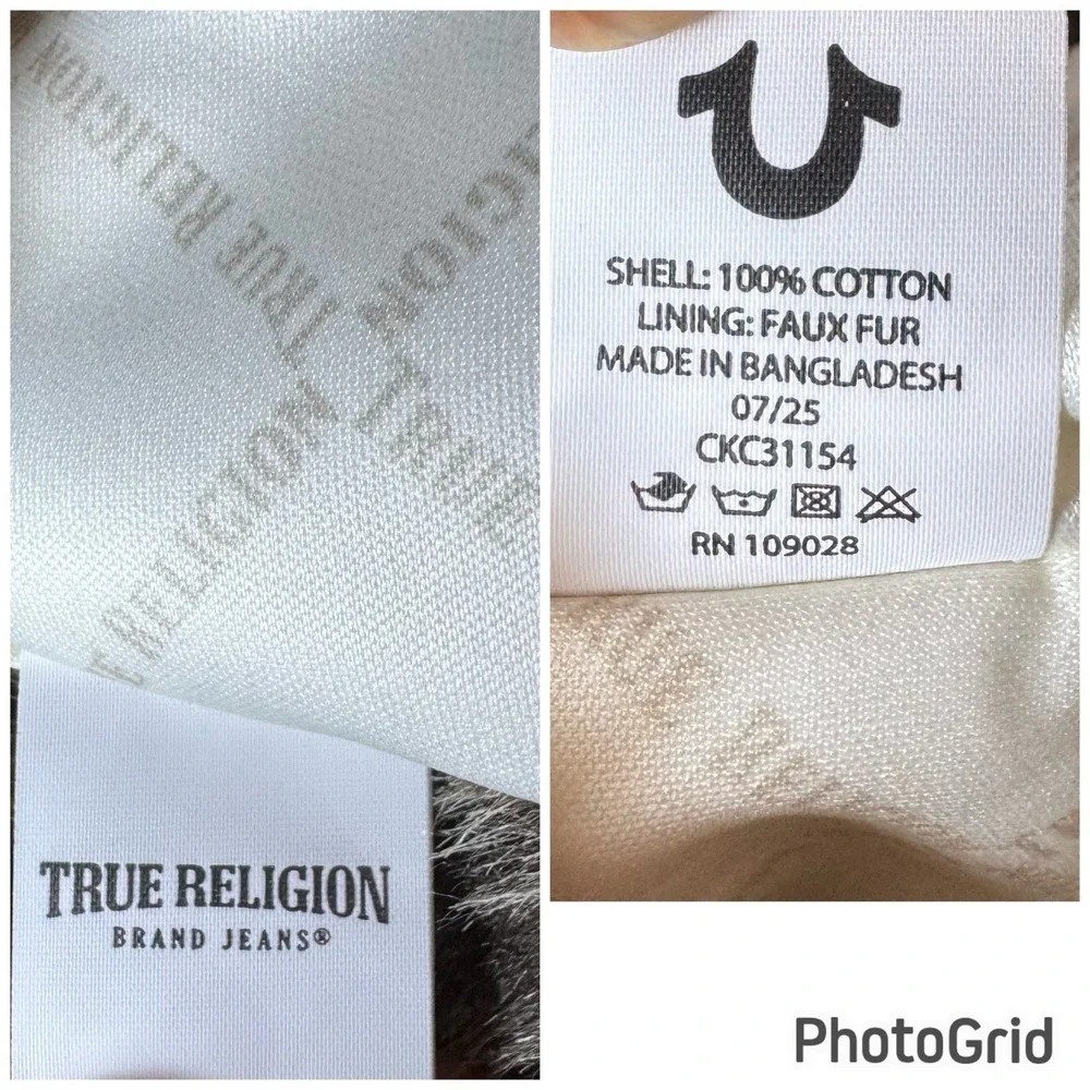 True Religion Men's Trapper Hat Cap Brown Tan One Size Faux Fur Lined Winter